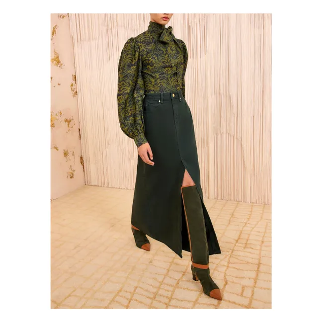 The Anais Denim skirt | Dark green