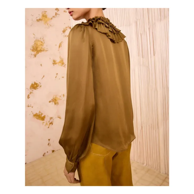 Rouen Silk Blouse | Bronze
