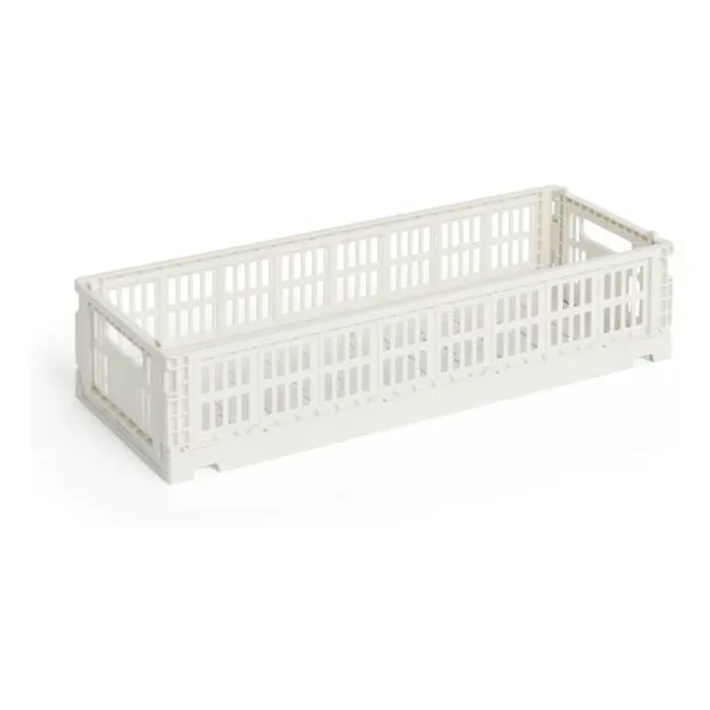 Cagette pliable allongée Crate | Blanc