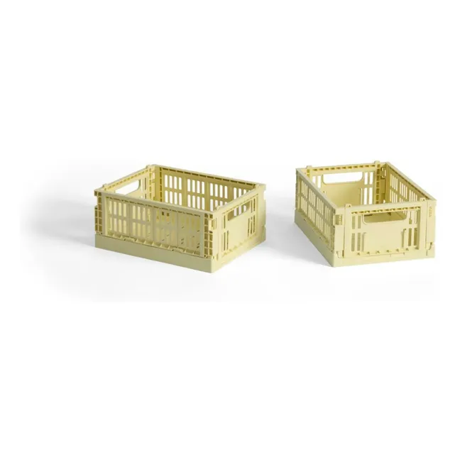 Cassette pieghevoli Crate - Set di 2 | Giallo chiaro