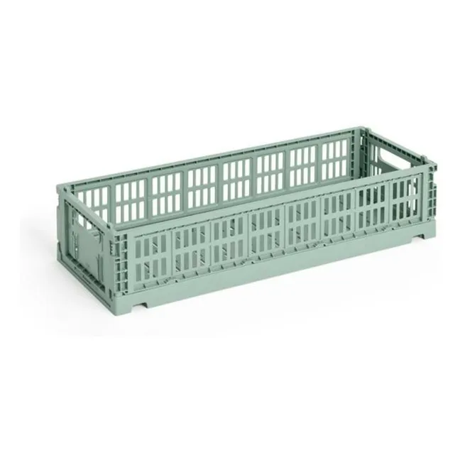 Cagette pliable allongée Crate | Sauge