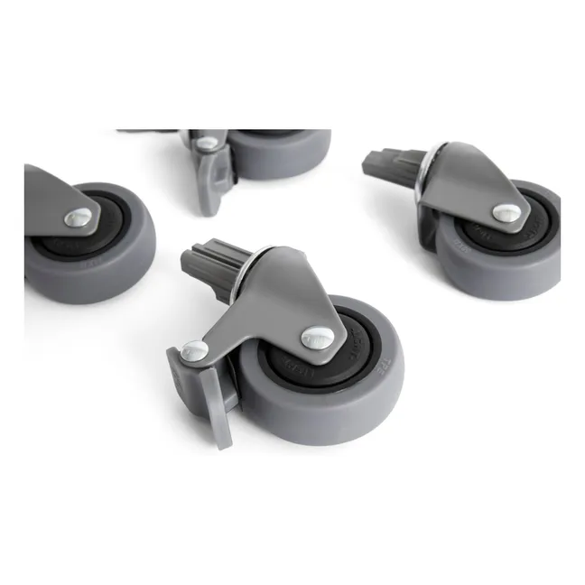 Roues pour cagette pliable Crate - Set de 4 | Gris
