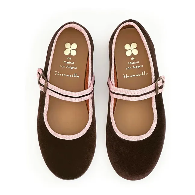 Ballerines León Velours | Chocolat