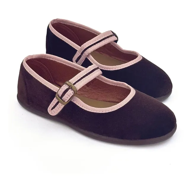 Ballerines León Velours | Chocolat