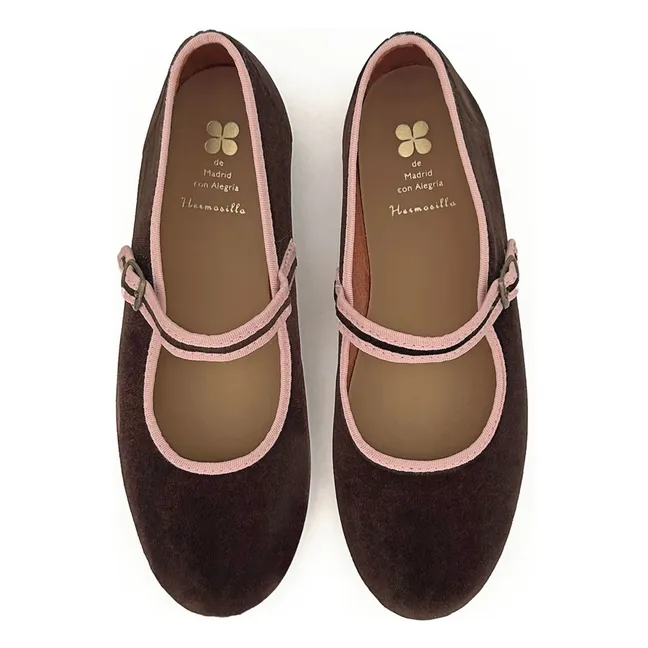 Ballerines León Velours - Collection Femme | Chocolat