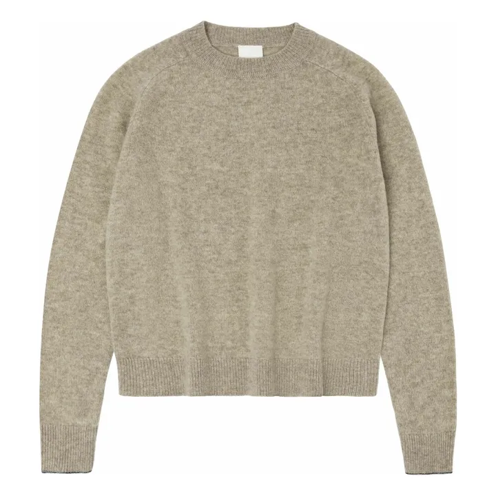 Jersey de lana con cuello redondo - Colección Mujer | Beige- Imagen del producto n°0