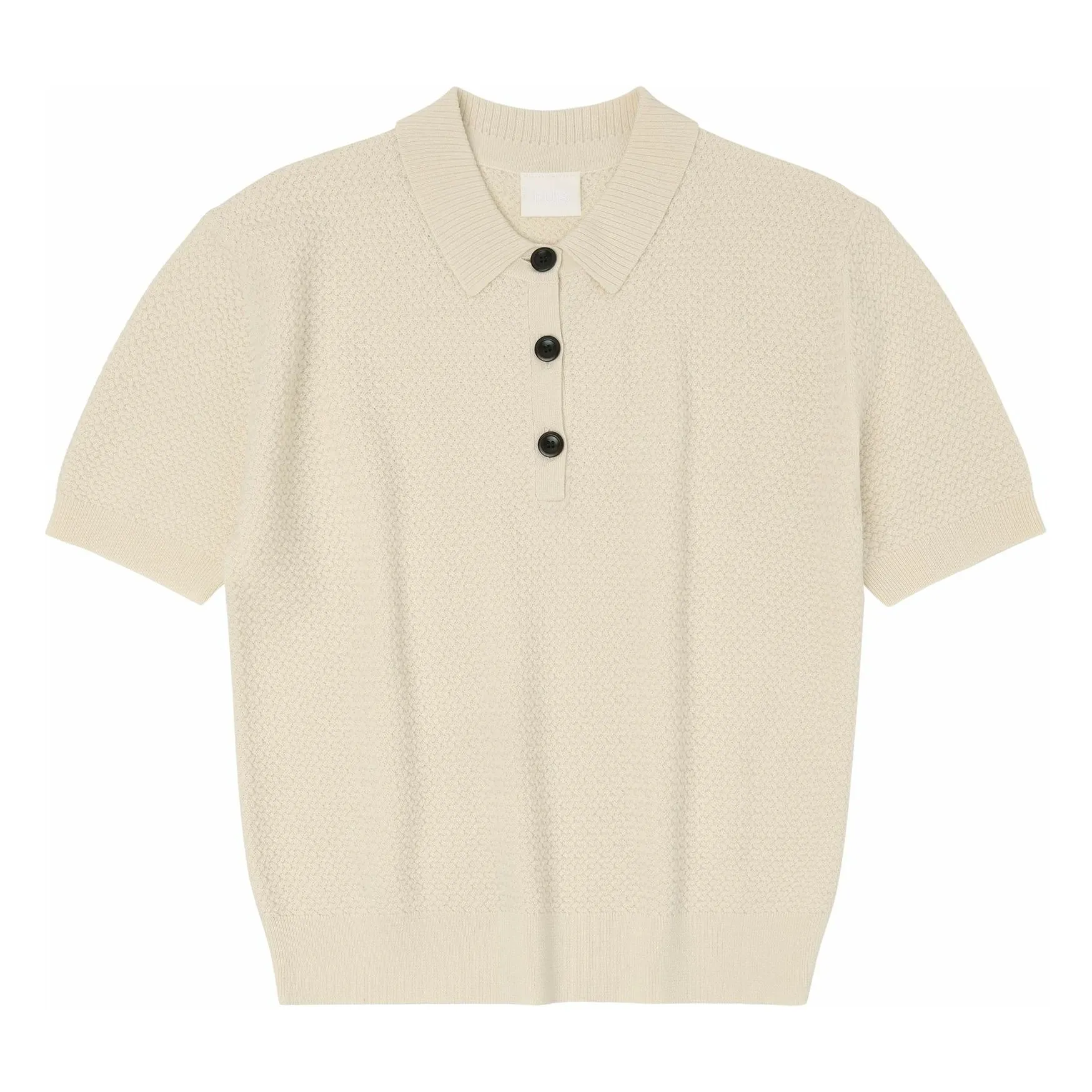 Fub Women's Ecru Merino Wool Polo Shirt - Collection