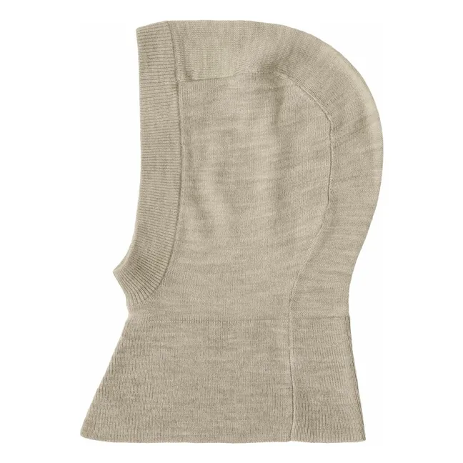 Balaclava Maille Fine Laine de Mérinos | Beige chiné