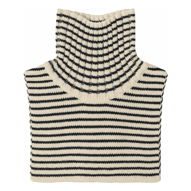 Plastron Rayé Laine de Mérinos | Marron