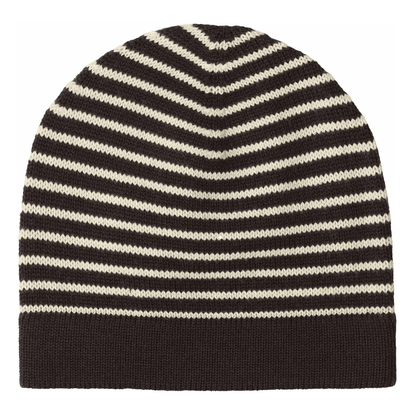 Fub Brown Striped Merino Wool Beanie