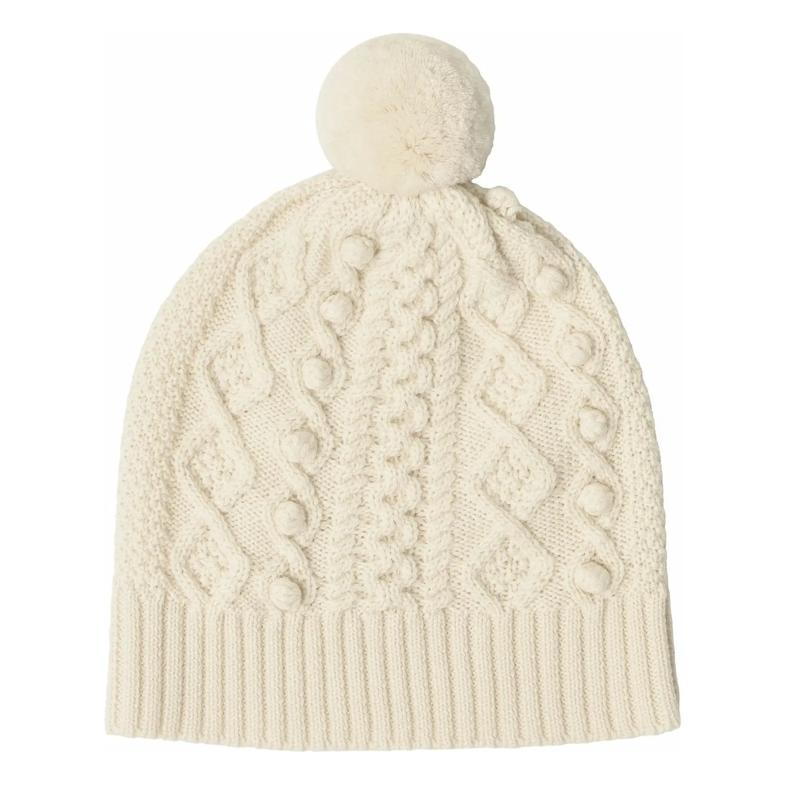 Fub Ecru Aran Cap Merino Wool