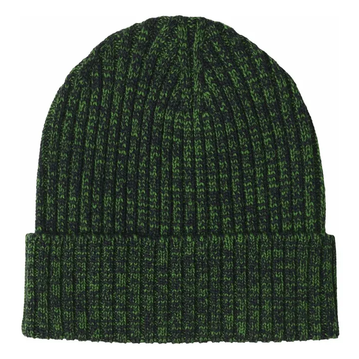 Gorro acanalado de lana merina | Verde- Imagen del producto n°0