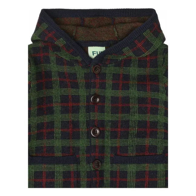 Veste Carreaux Laine de Mérinos Bébé | Vert