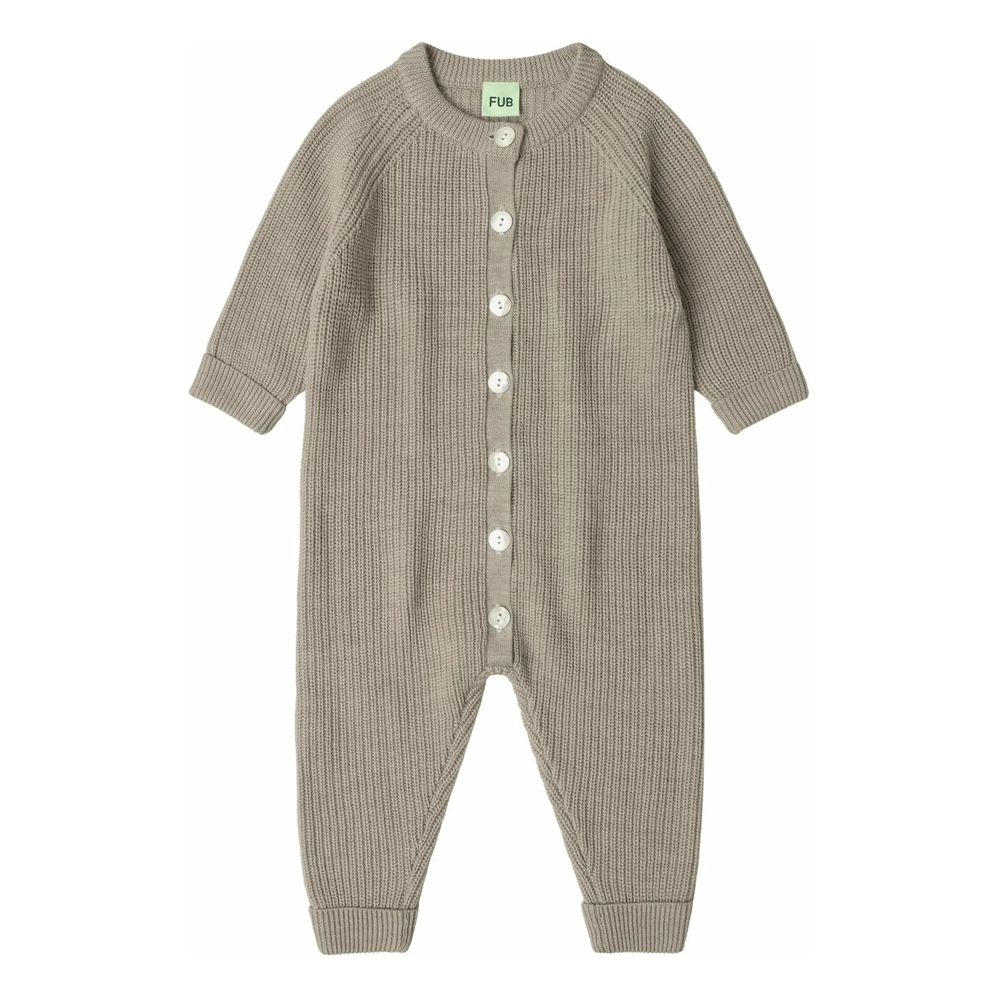 Fub Heather Beige Merino Wool Jumpsuit
