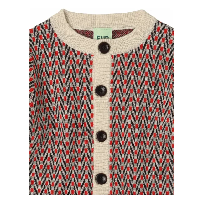 Cardigan Chevrons Laine de Mérinos | Ecru