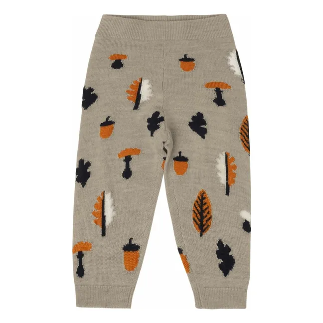 Pantalón Jaquard de lana merina | Beige chiné