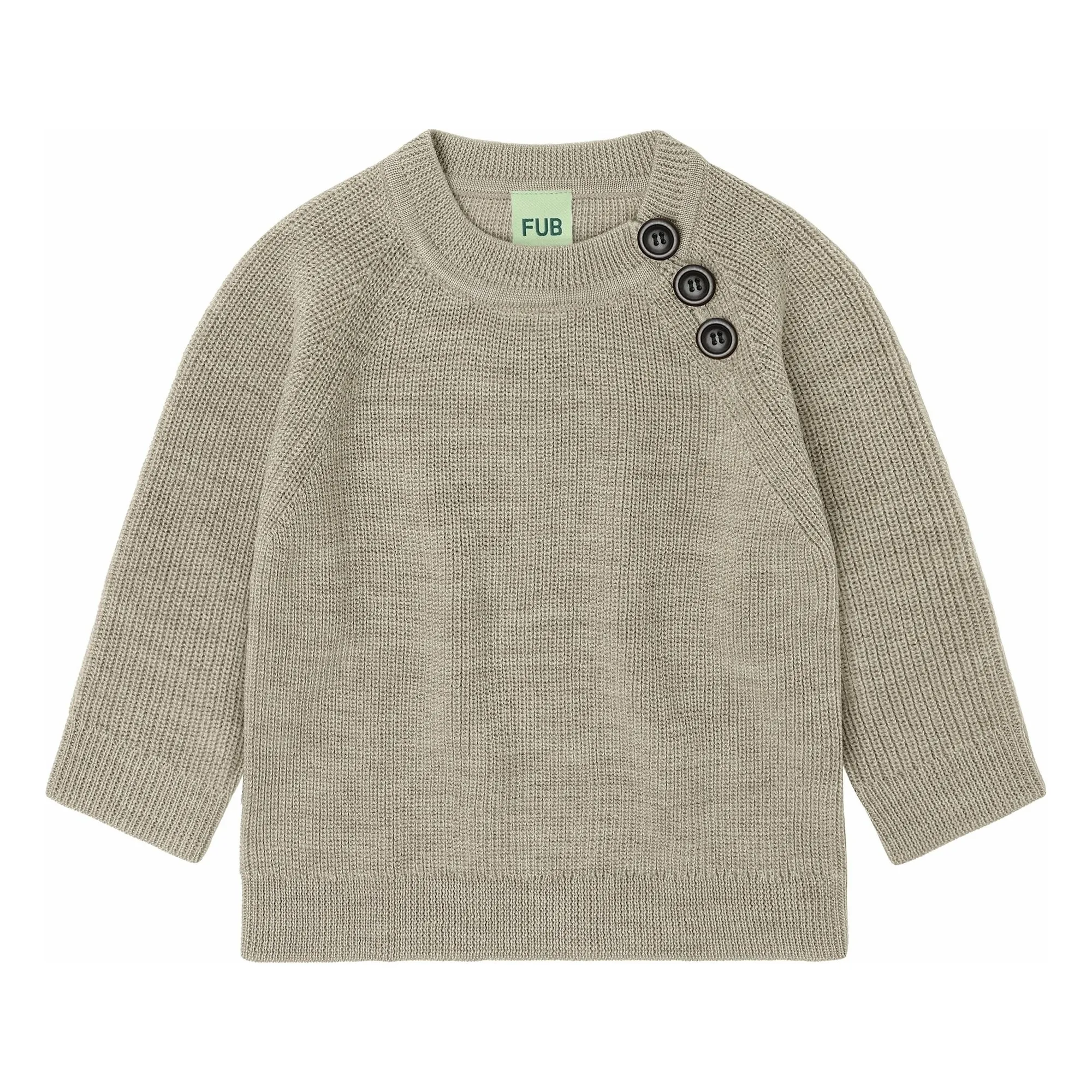 Fub Heather Beige Raglan Merino Wool Sweater
