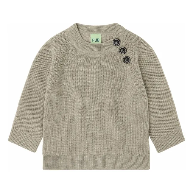 Jersey raglán de lana merina | Beige chiné