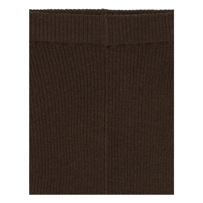 Legging liso de lana merina | Marrón