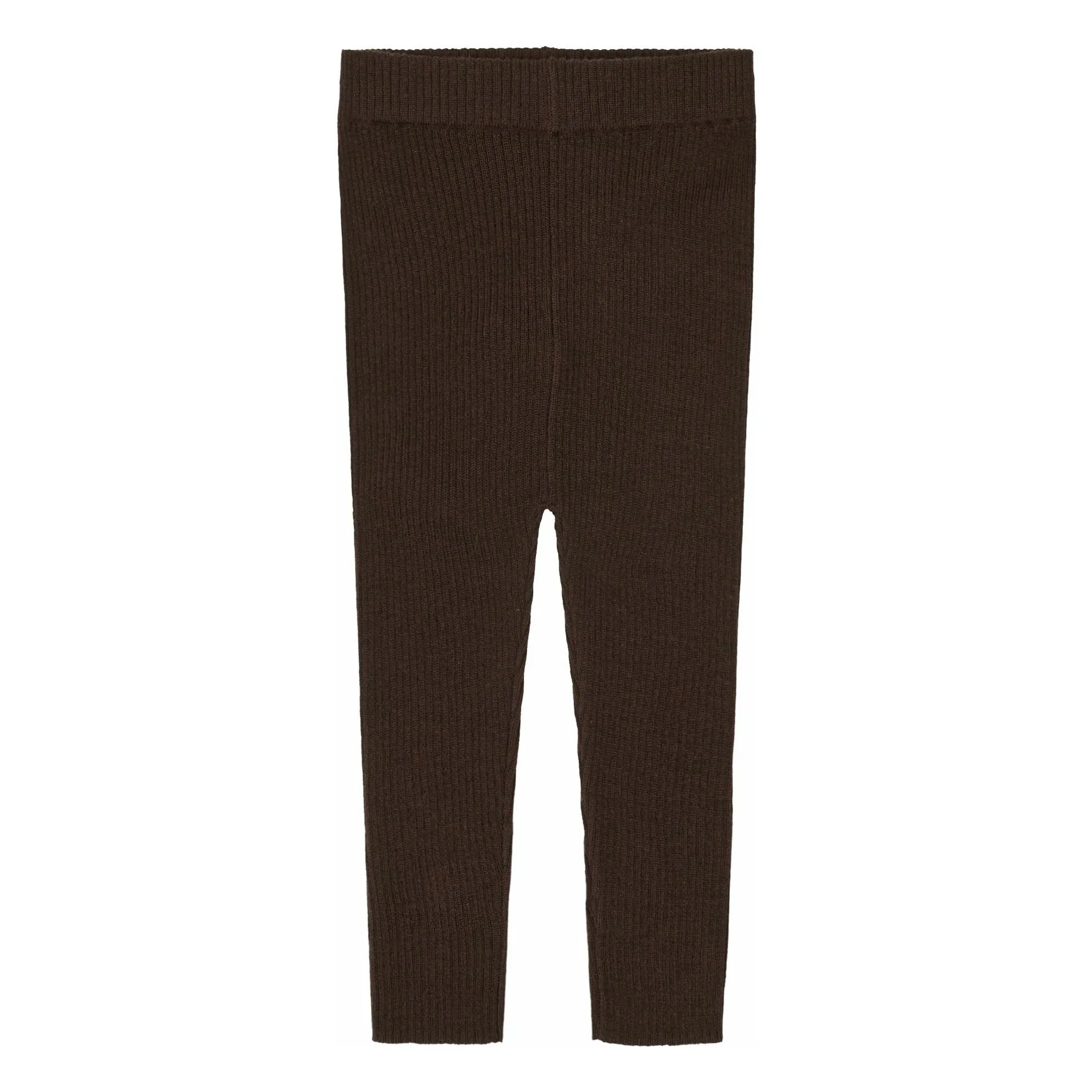 Fub Brown Plain Merino Wool Legging