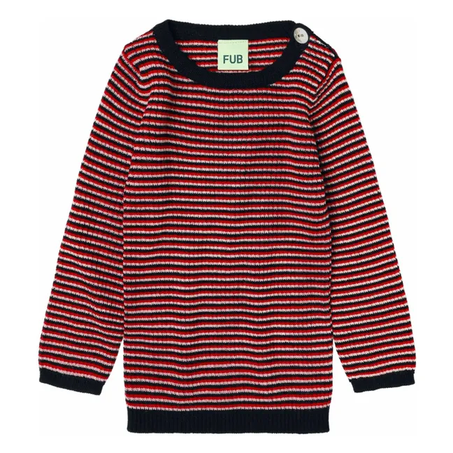 Button Sweater Lana merina de punto fino | Beige chiné