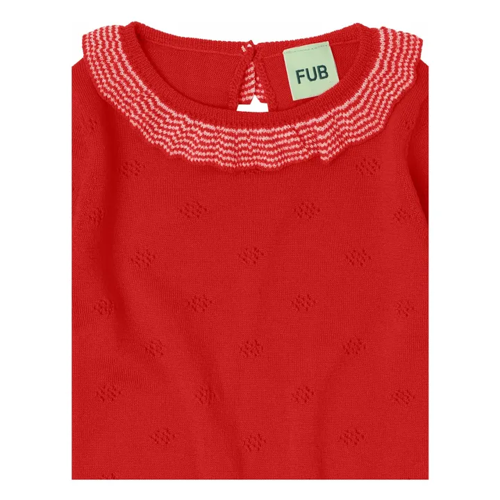 Body con volantes de lana merina | Rojo- Imagen del producto n°1