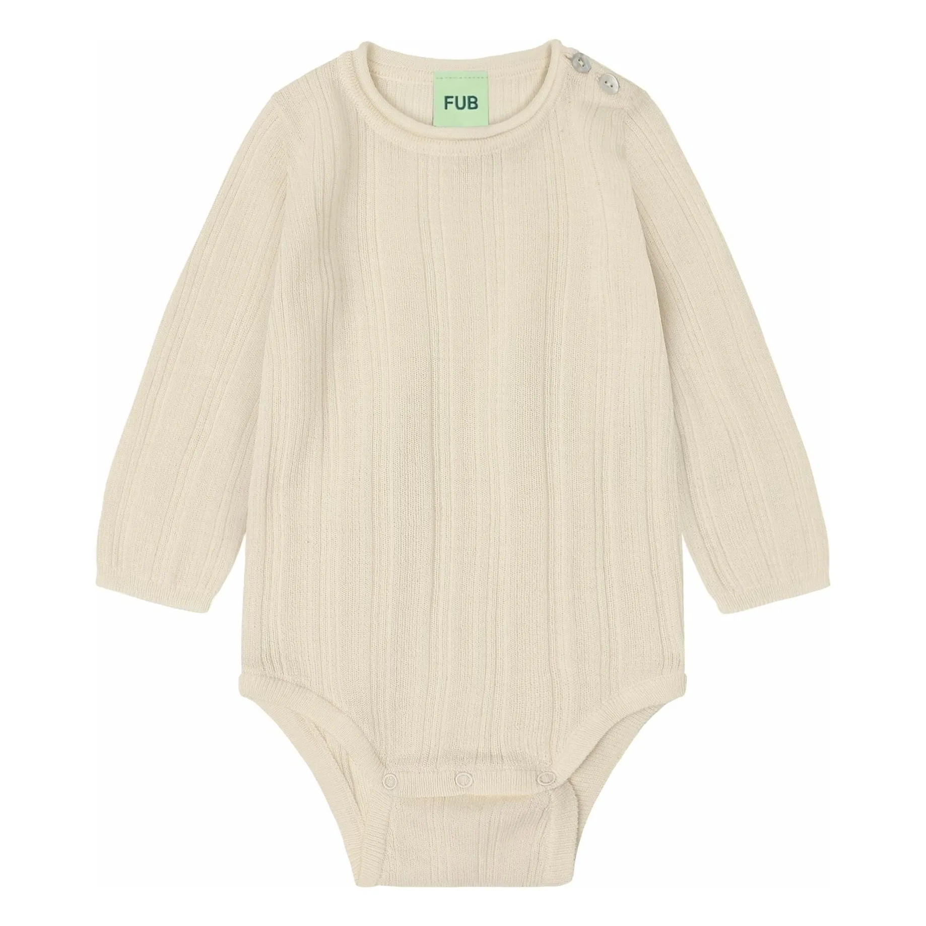 Fub Ecru Merino Wool Ribbed Bodysuit