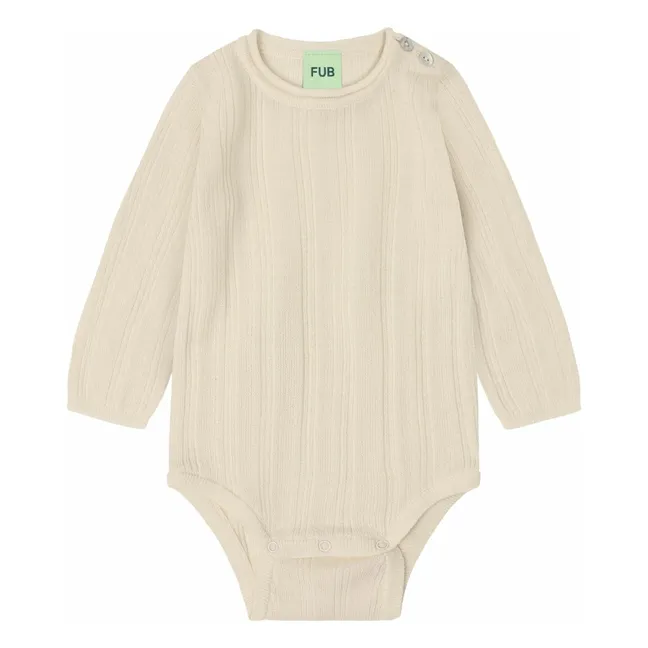 Body de canalé de lana merina | Crudo