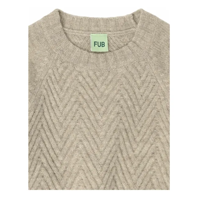 Pull Uni Laine d'Agneau | Beige chiné