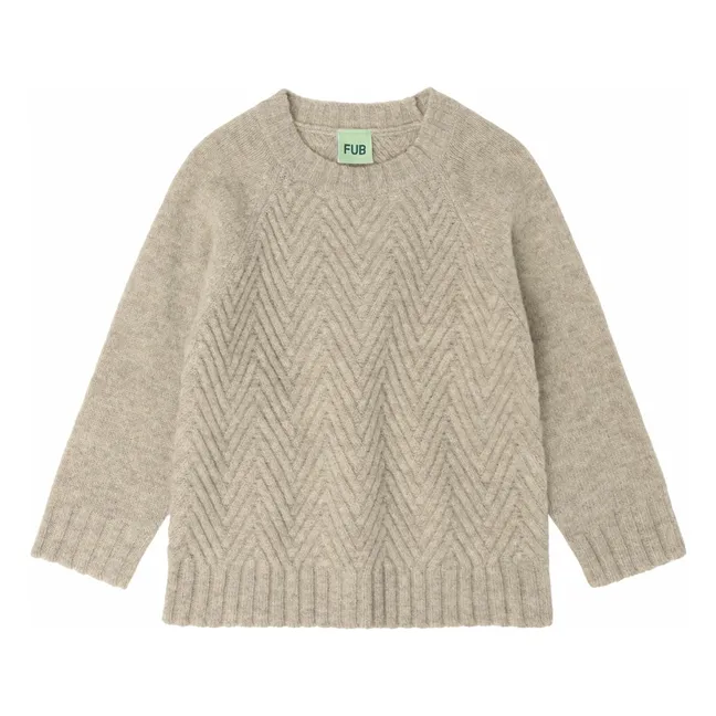 Pull Uni Laine d'Agneau | Beige chiné