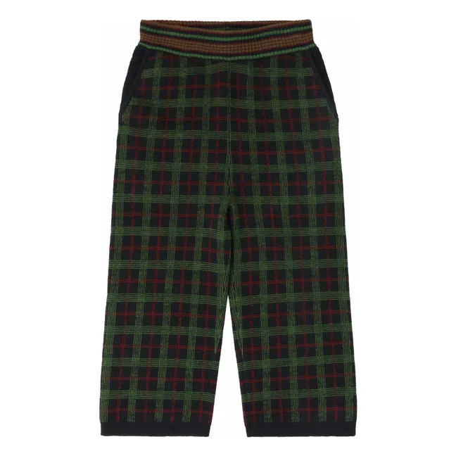 Pantalón Carreaux Feutré Lana Merino | Verde