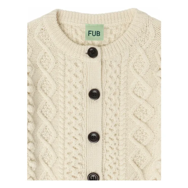 Cardigan Aran Laine de Mérinos | Ecru