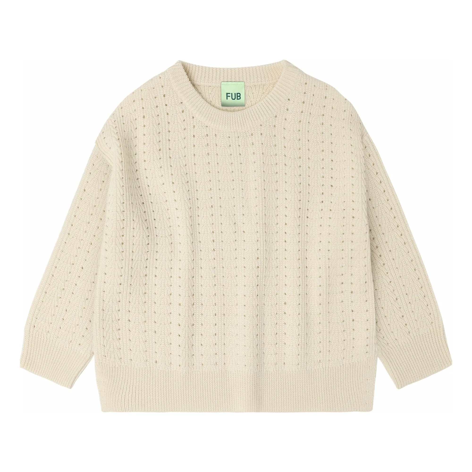Fub Ecru Structured Merino Wool Sweater