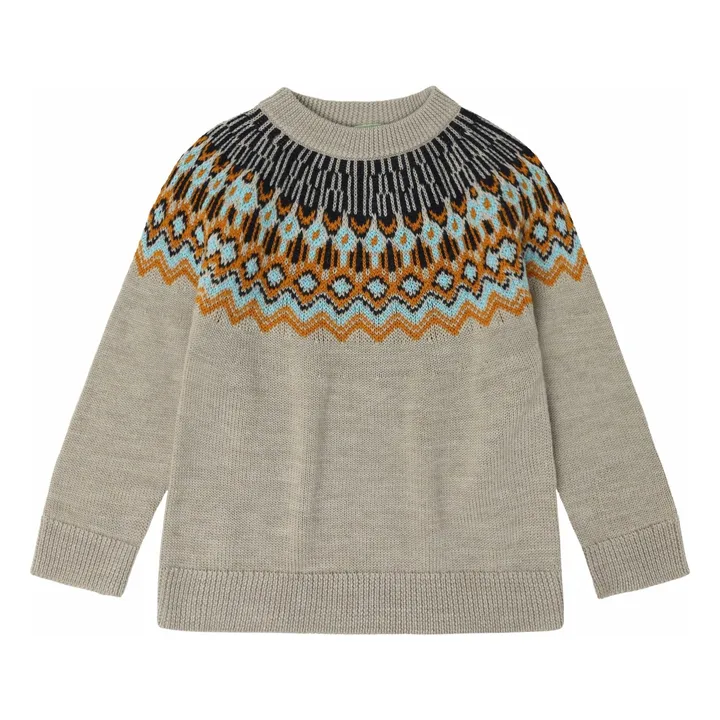 Jersey de lana de cordero | Beige chiné- Imagen del producto n°0