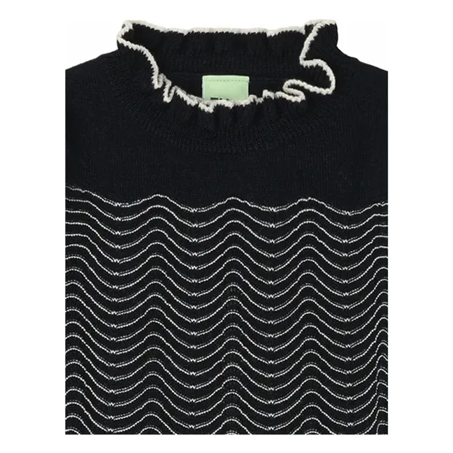 Vestido de lana merina | Azul Marino