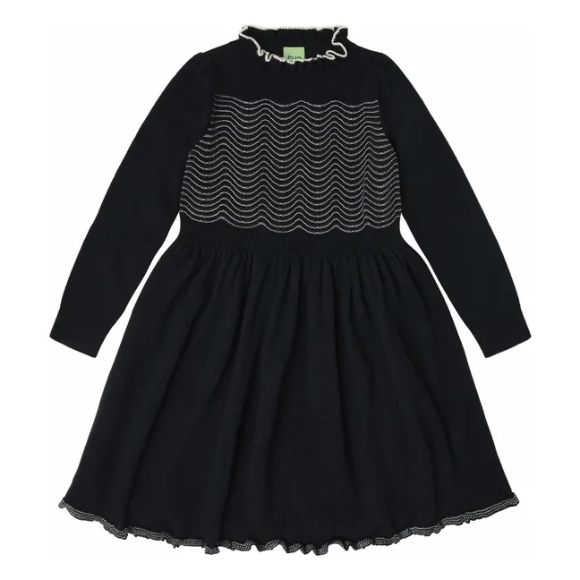 Vestido de lana merina | Azul Marino