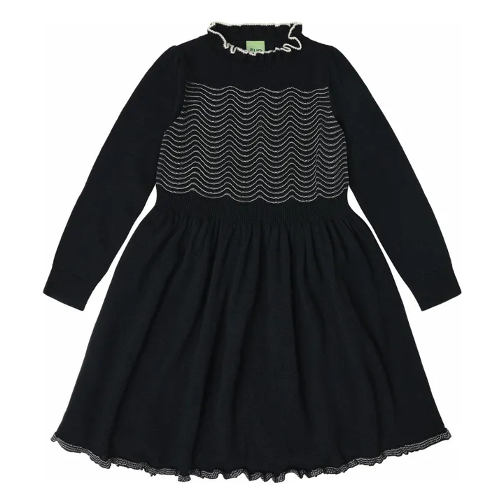 Vestido de lana merina | Azul Marino- Imagen del producto n°0