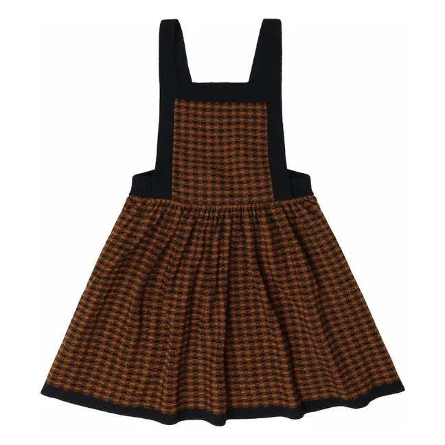 Robe Carreaux Laine de Mérinos | Bleu marine