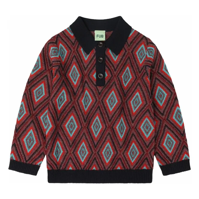 Polo de lana merina Harlequin | Azul Marino