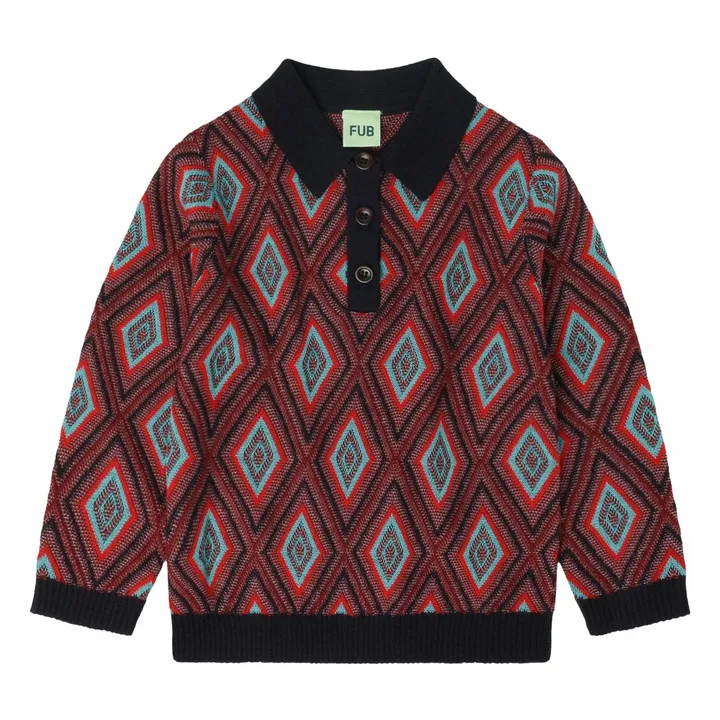 Polo de lana merina Harlequin | Azul Marino- Imagen del producto n°0