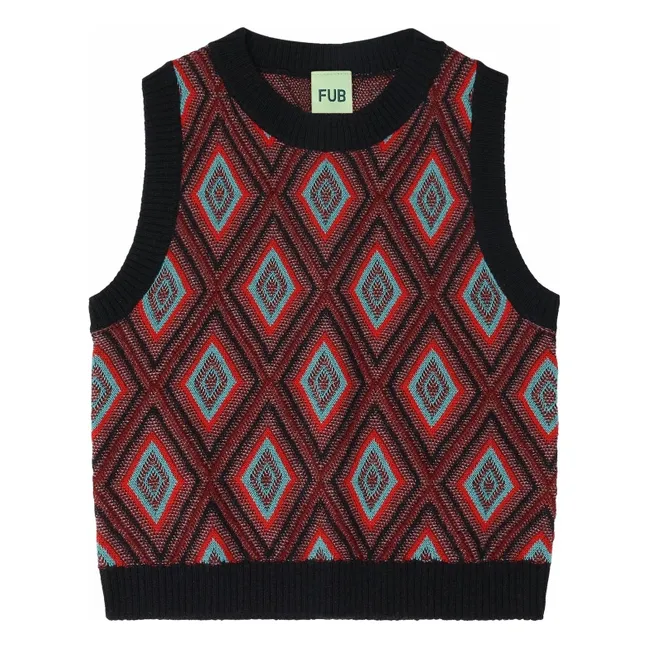 Jersey sin mangas de lana merina Harlequin | Azul Marino