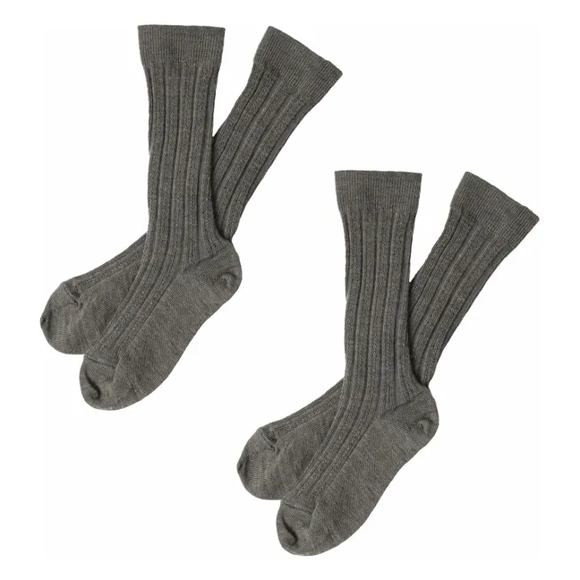 Chaussettes Hautes Laine | Beige foncé