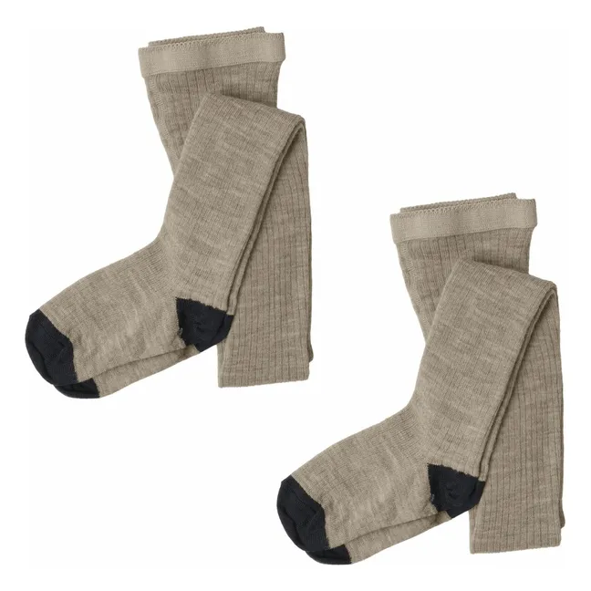 Leotardos de lana | Beige chiné