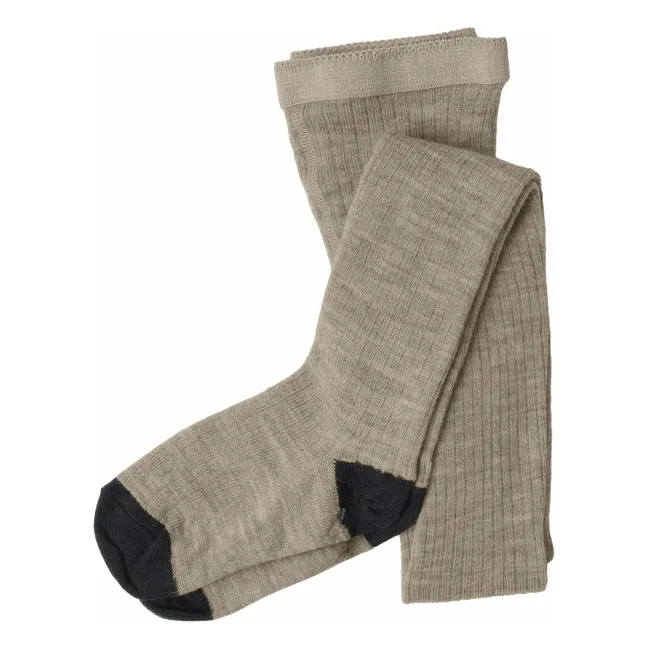 Collants Laine | Beige chiné
