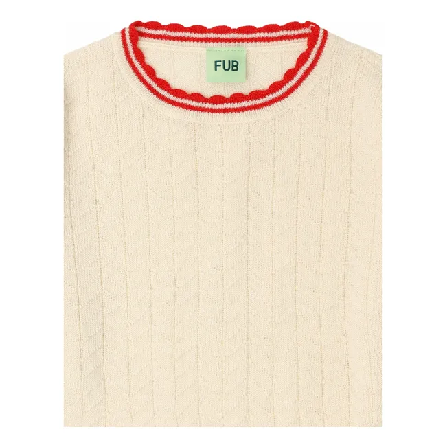 Jersey Zigzag Lana merina de punto fino | Crudo