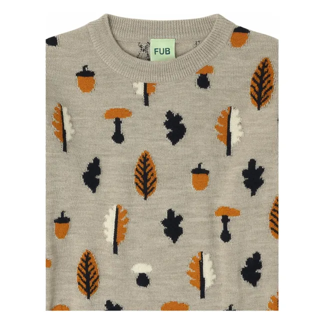 Jersey Jaquard de lana merina | Beige chiné