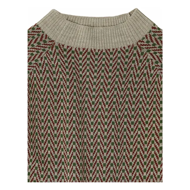 Jersey en espiga de lana merina | Beige chiné