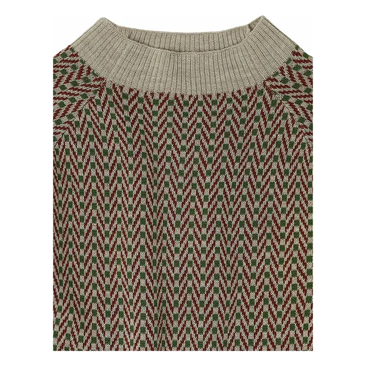 Jersey en espiga de lana merina | Beige chiné- Imagen del producto n°1