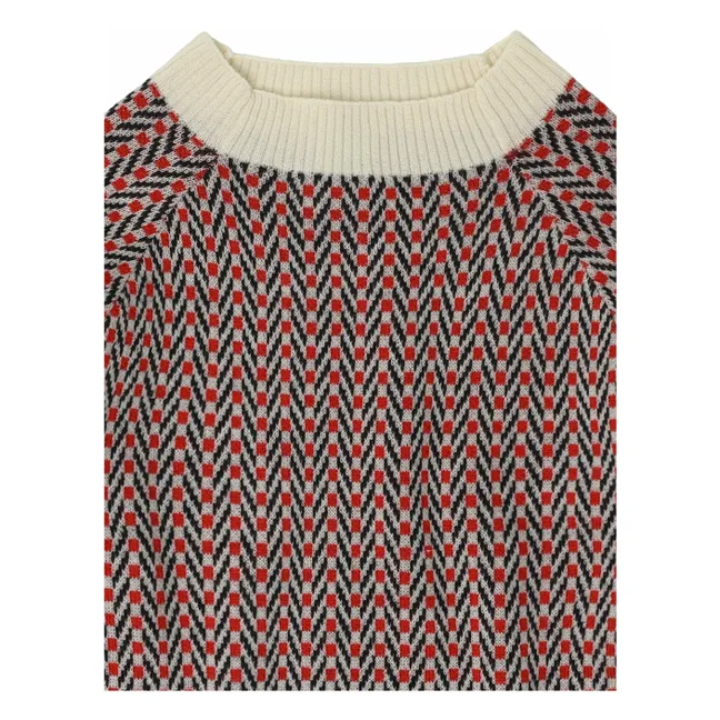 Pull Chevrons Laine de Mérinos | Ecru