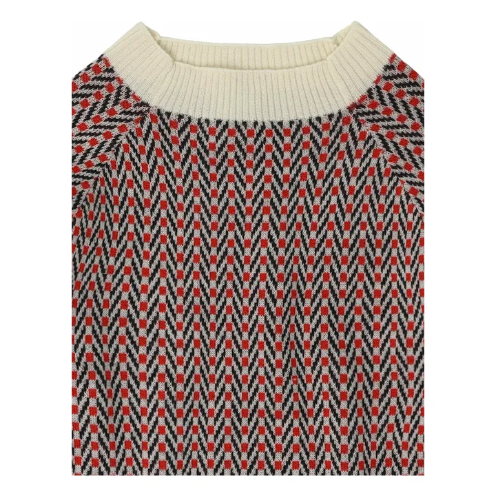 Jersey en espiga de lana merina | Crudo- Imagen del producto n°1